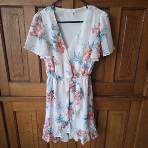 Floral Dress with Ruffle Hem